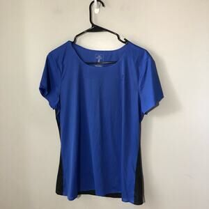On cloud running performance t womens L blue black recycled polyester activewear